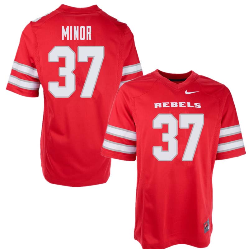 Men's UNLV Rebels #37 Christian Minor College Football Jerseys Sale-Red